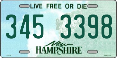 NH license plate 3453398