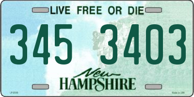 NH license plate 3453403