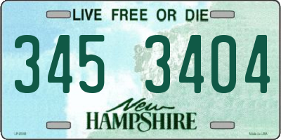 NH license plate 3453404