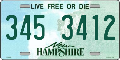 NH license plate 3453412