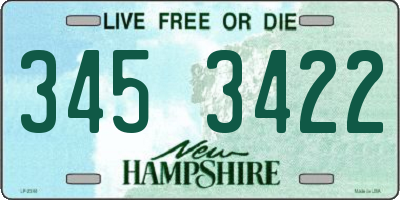 NH license plate 3453422