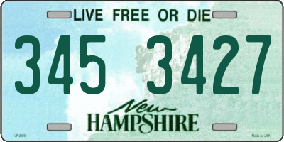 NH license plate 3453427