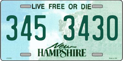 NH license plate 3453430