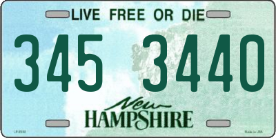 NH license plate 3453440
