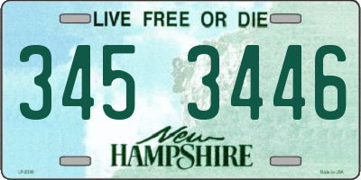 NH license plate 3453446
