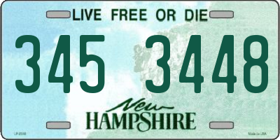 NH license plate 3453448