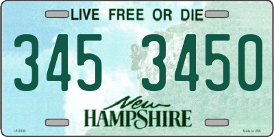 NH license plate 3453450