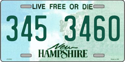 NH license plate 3453460