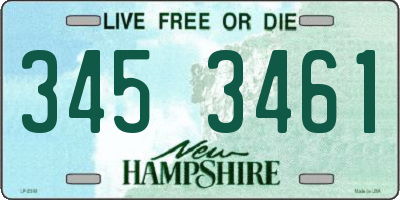 NH license plate 3453461