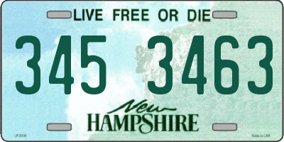 NH license plate 3453463