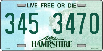 NH license plate 3453470