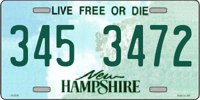 NH license plate 3453472