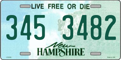 NH license plate 3453482
