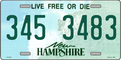 NH license plate 3453483