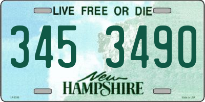 NH license plate 3453490