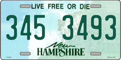 NH license plate 3453493