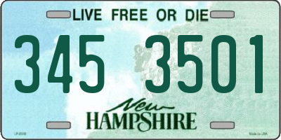 NH license plate 3453501