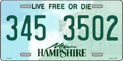NH license plate 3453502