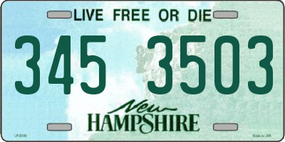 NH license plate 3453503