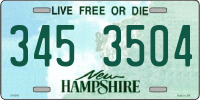 NH license plate 3453504