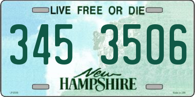 NH license plate 3453506