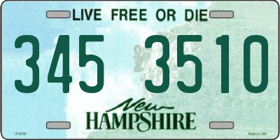 NH license plate 3453510