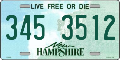 NH license plate 3453512