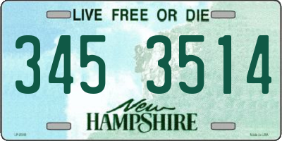 NH license plate 3453514