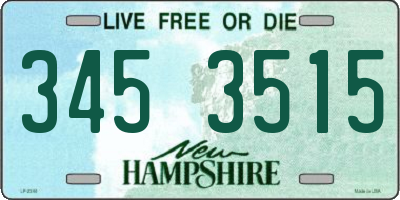 NH license plate 3453515