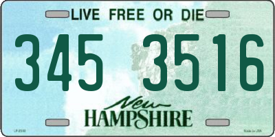 NH license plate 3453516
