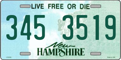 NH license plate 3453519