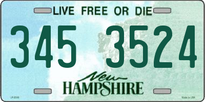 NH license plate 3453524