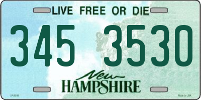 NH license plate 3453530