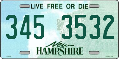 NH license plate 3453532