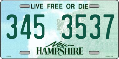 NH license plate 3453537