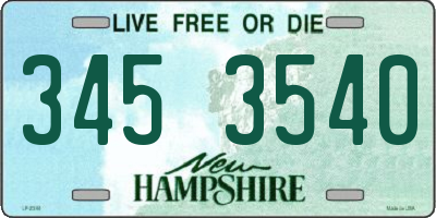 NH license plate 3453540