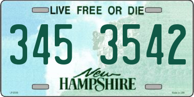 NH license plate 3453542