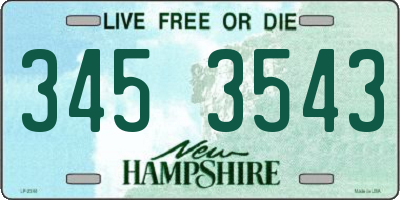NH license plate 3453543