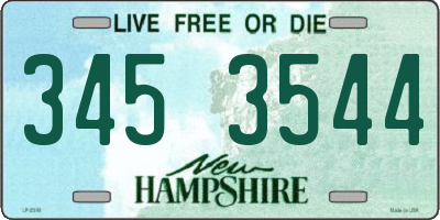 NH license plate 3453544
