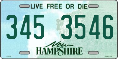 NH license plate 3453546