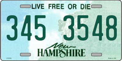 NH license plate 3453548