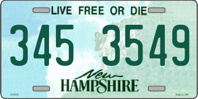 NH license plate 3453549