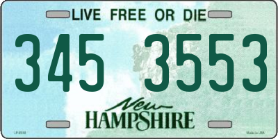 NH license plate 3453553