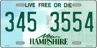 NH license plate 3453554