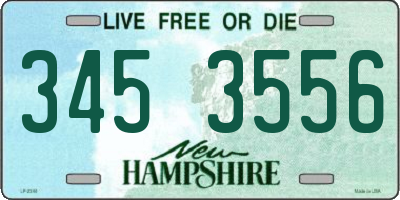 NH license plate 3453556
