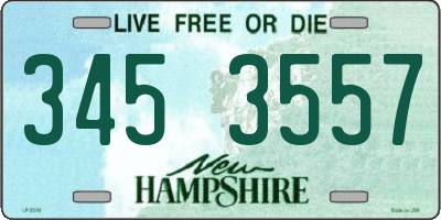 NH license plate 3453557