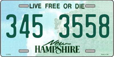NH license plate 3453558