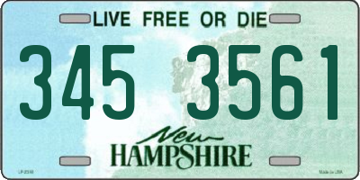 NH license plate 3453561