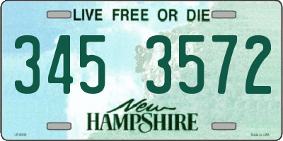 NH license plate 3453572