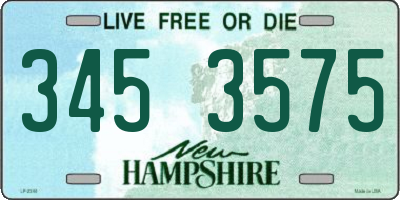 NH license plate 3453575